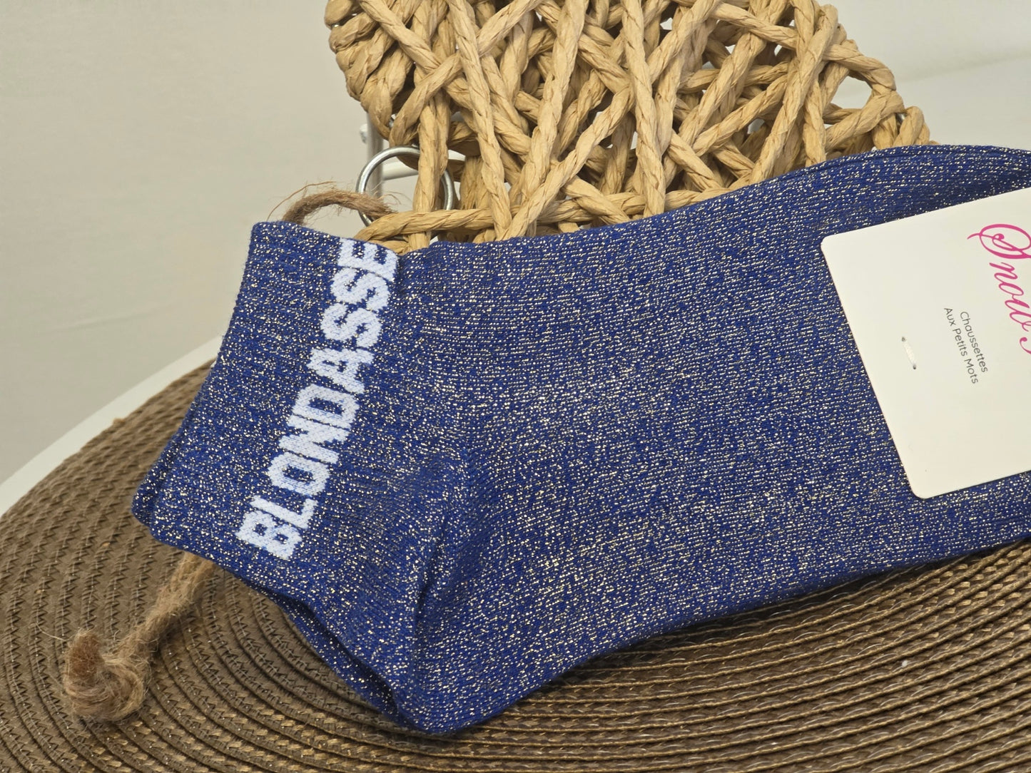 BLONDASSE - Royal Blue Sequined Ankle Socks