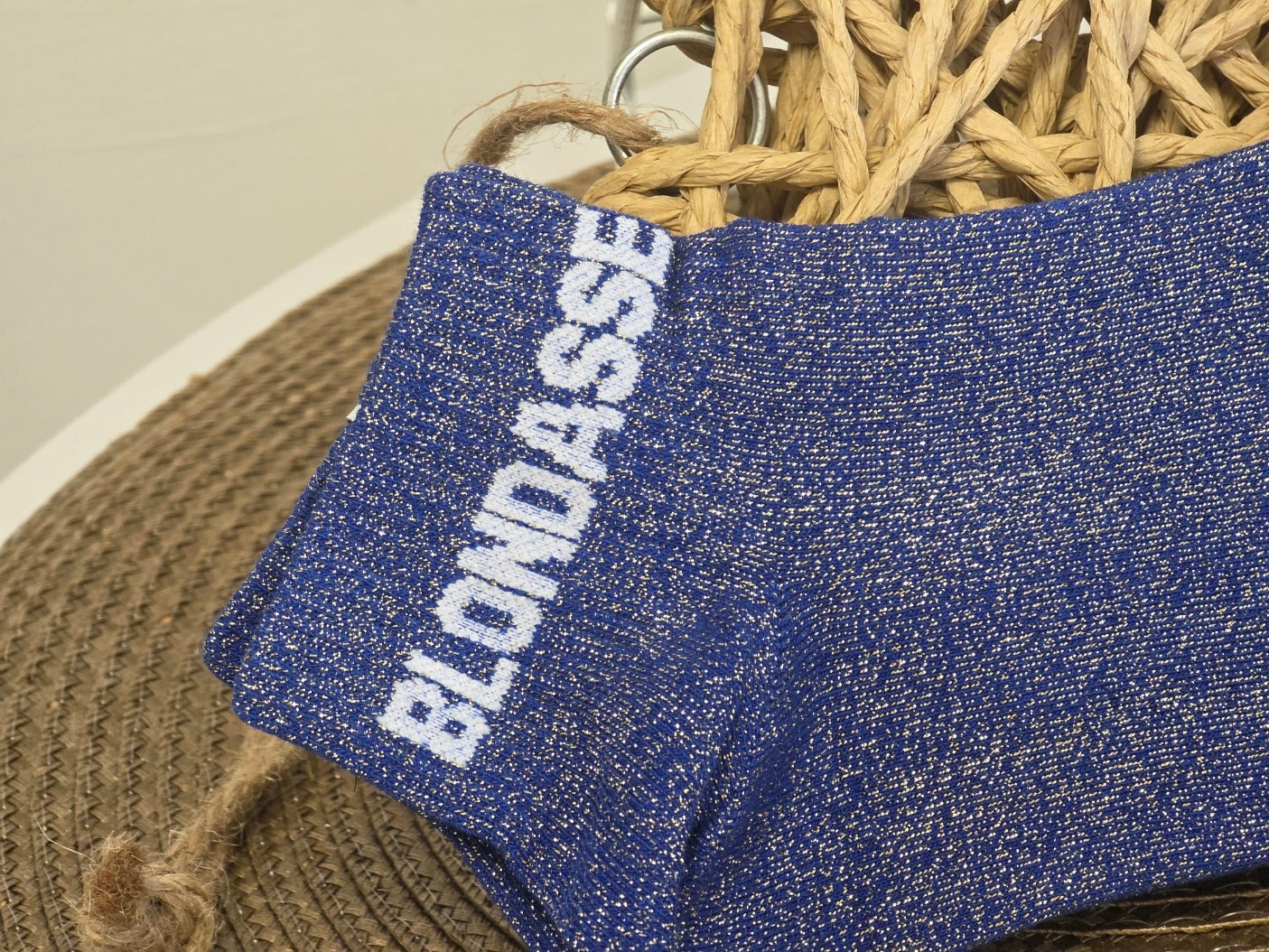 BLONDASSE - Royal Blue Sequined Ankle Socks