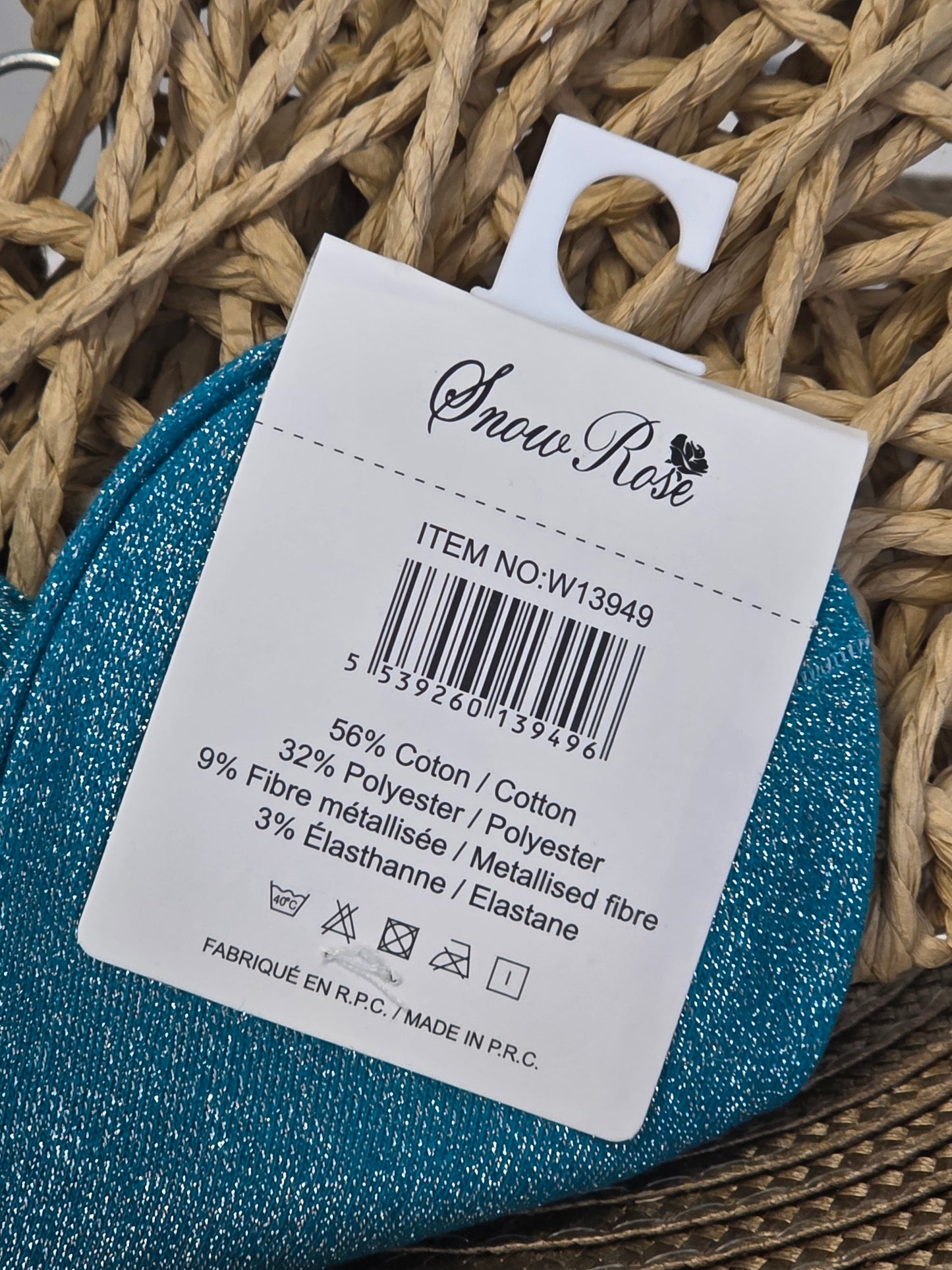 JOLIE - Socquette à Paillette Bleu Canard