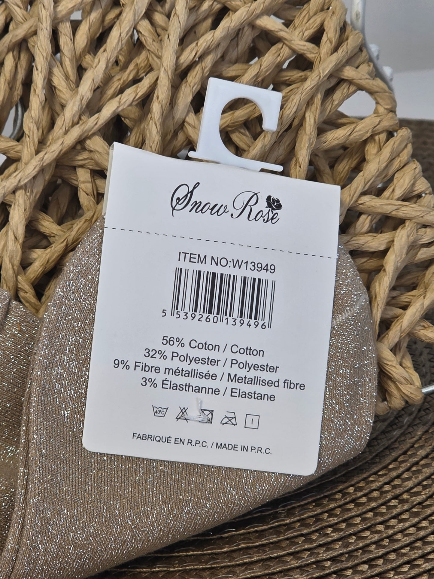 JOLIE - Socquette à Paillette Taupe