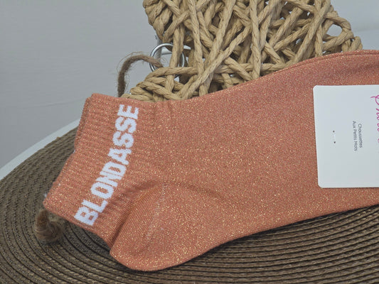 BLONDASSE - Socquette à Paillette Orange