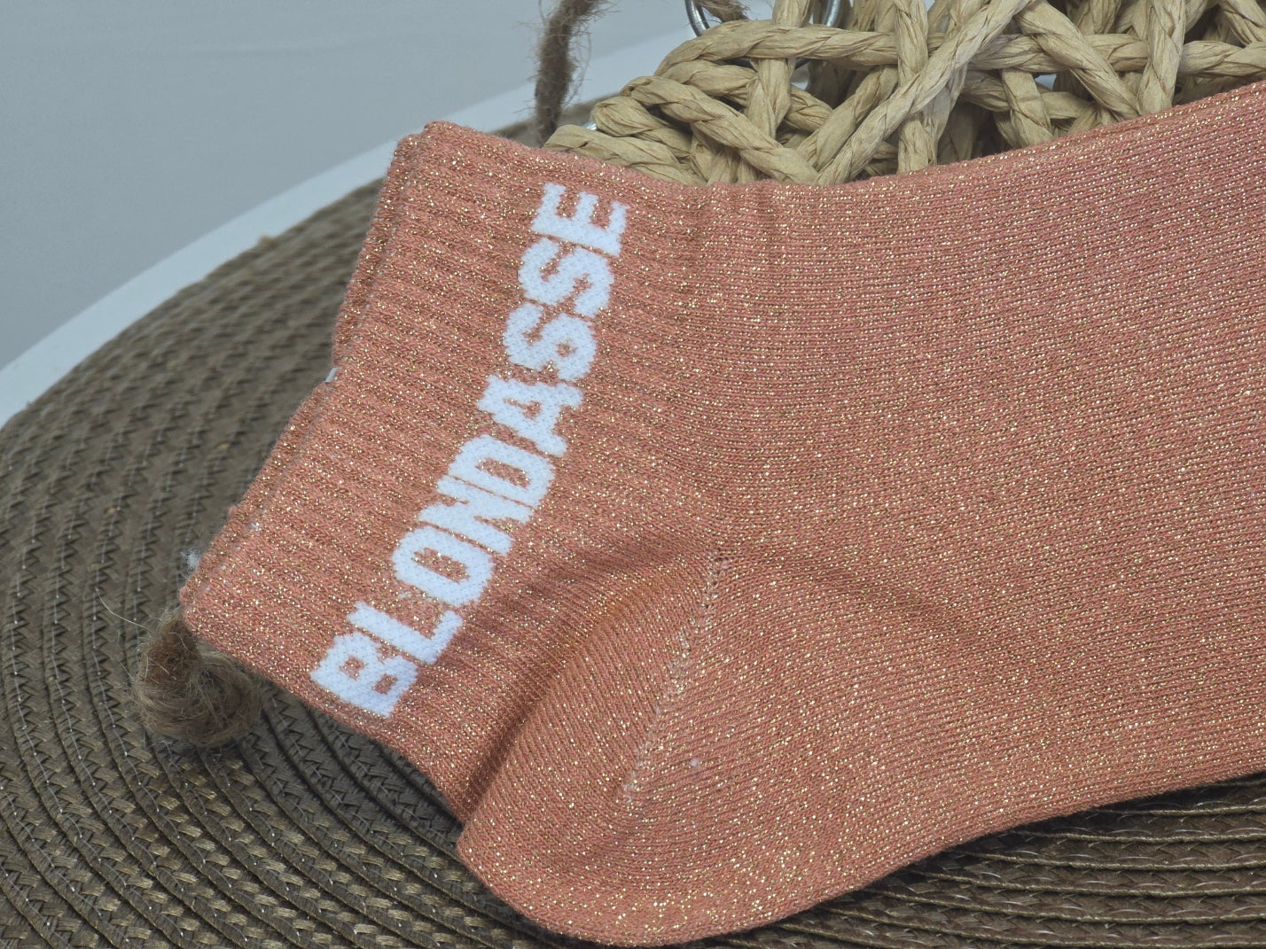 BLONDASSE - Socquette à Paillette Orange