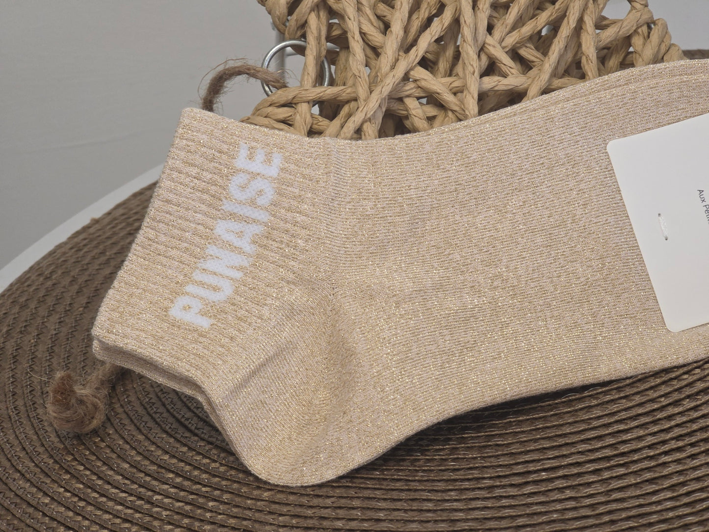 PUNAISE - Peach Sequin Sock