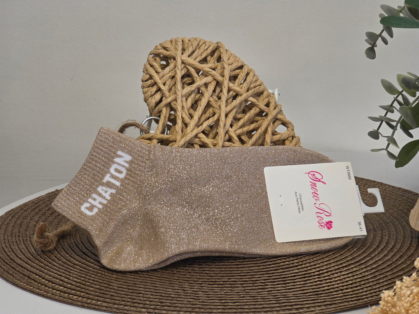 CHATON - Socquette à Paillette Taupe