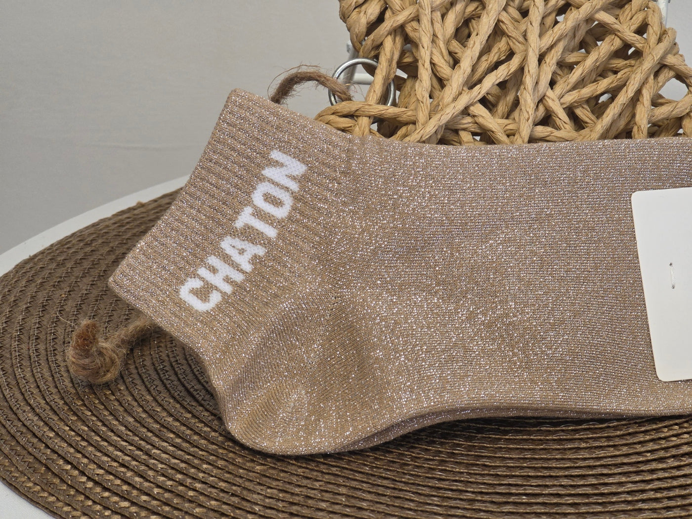 CHATON - Socquette à Paillette Taupe