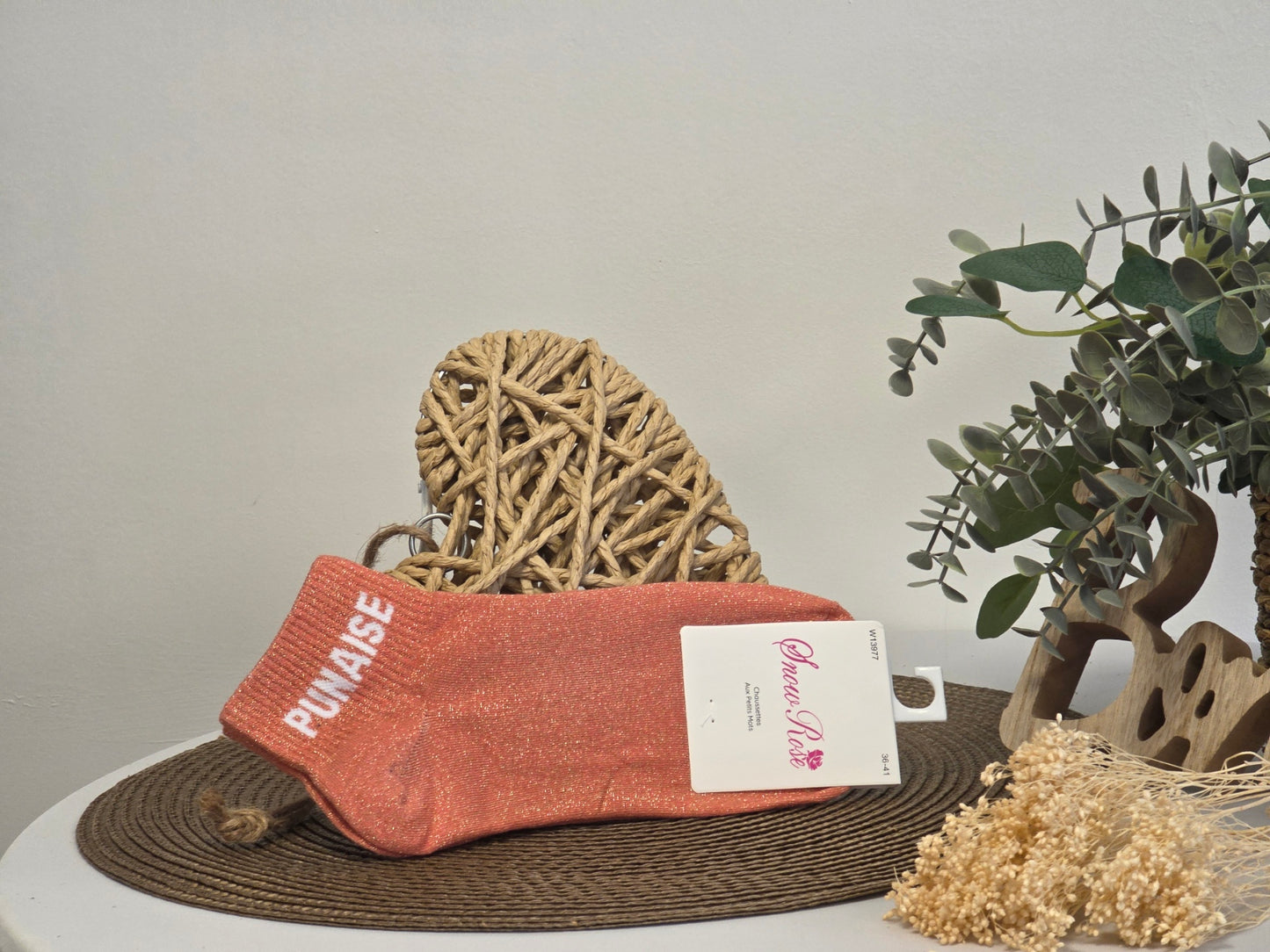 PUNAISE - Orange Sequined Sock