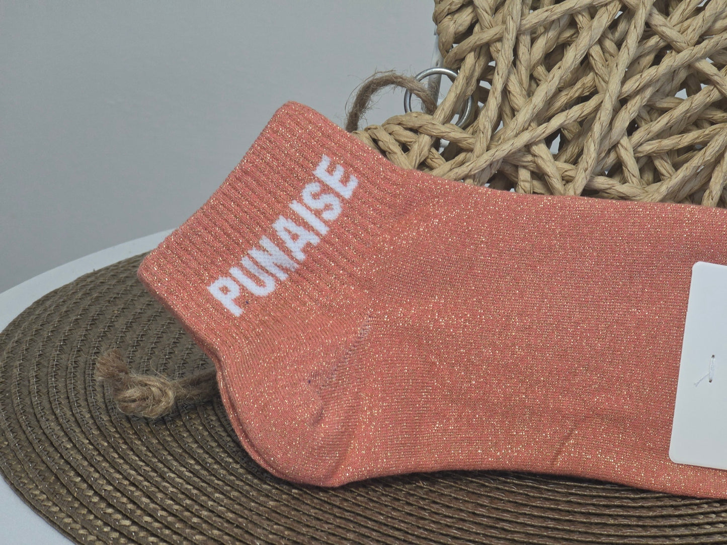 PUNAISE - Orange Sequined Sock