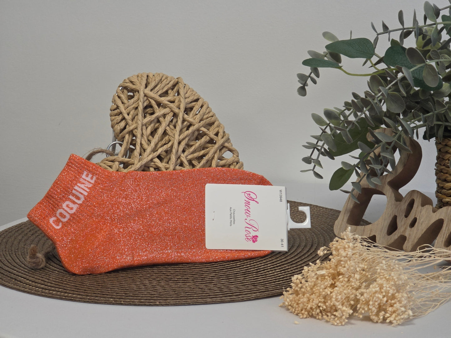 COQUINE - Socquette à Paillette Orange