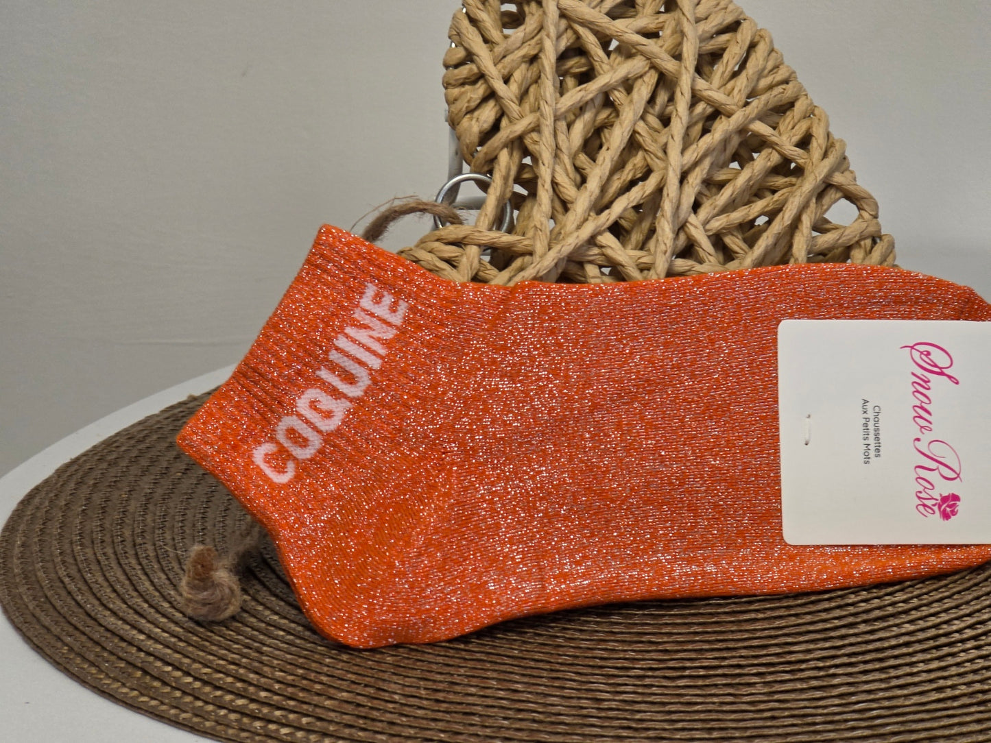 COQUINE - Socquette à Paillette Orange