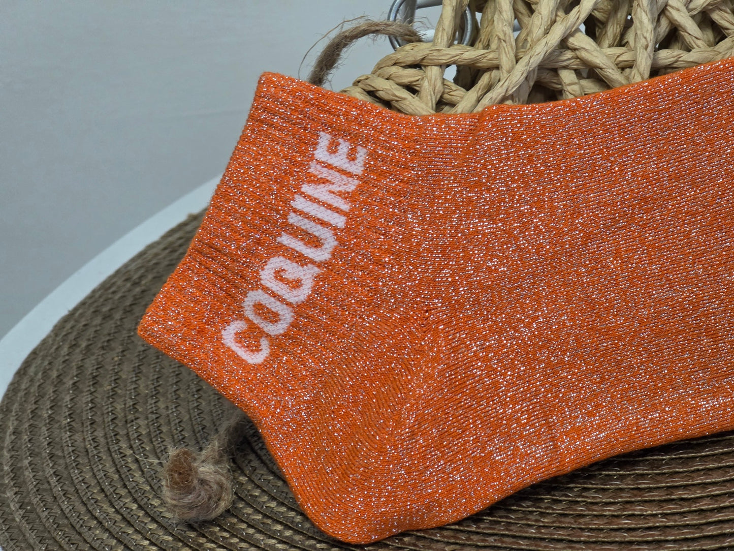 COQUINE - Socquette à Paillette Orange