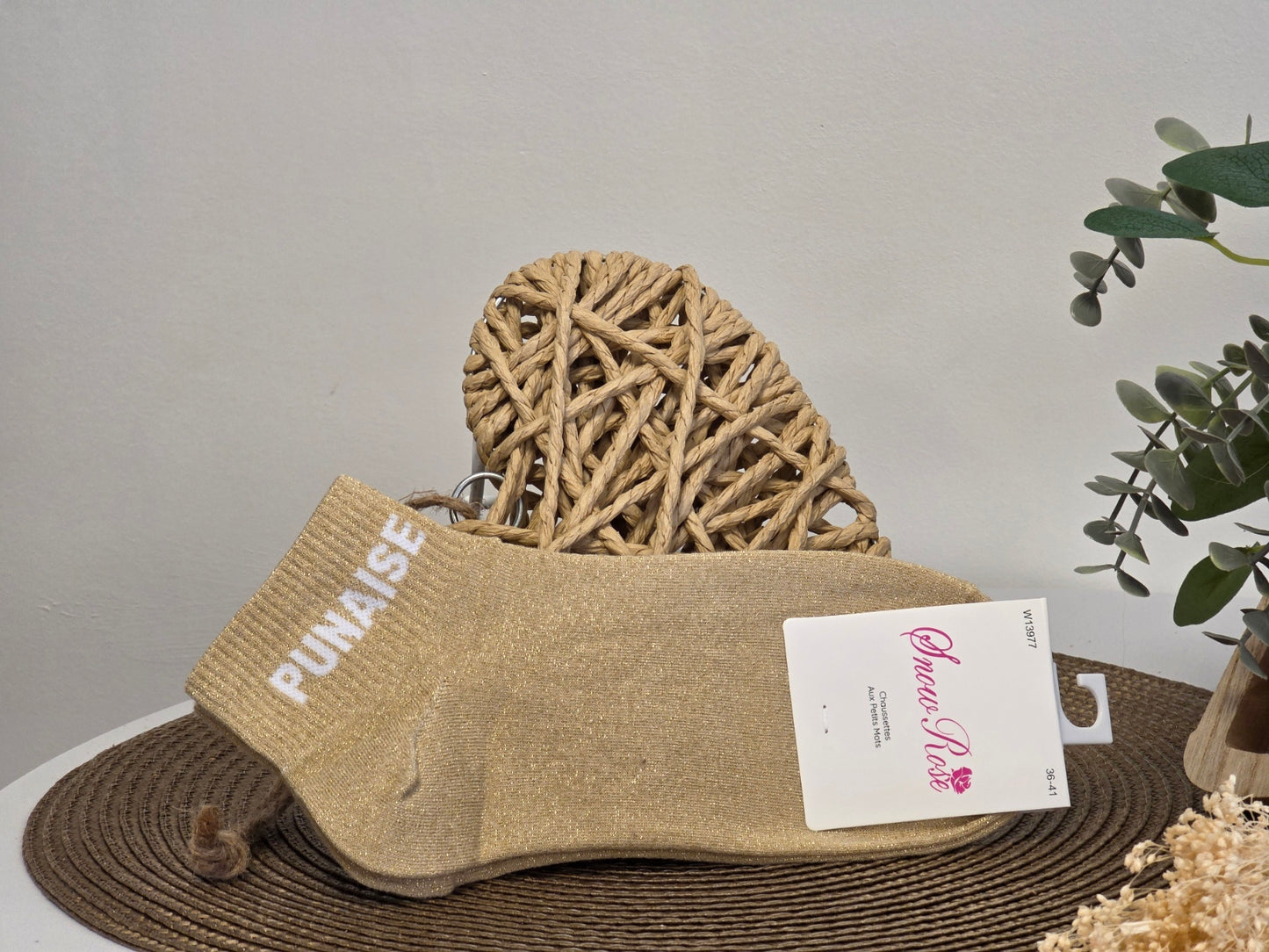 PUNAISE - Taupe Sequined Sock