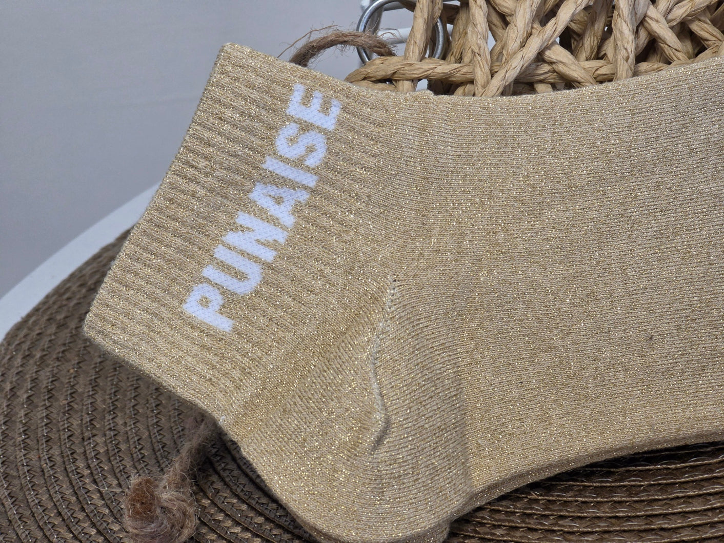 PUNAISE - Taupe Sequined Sock