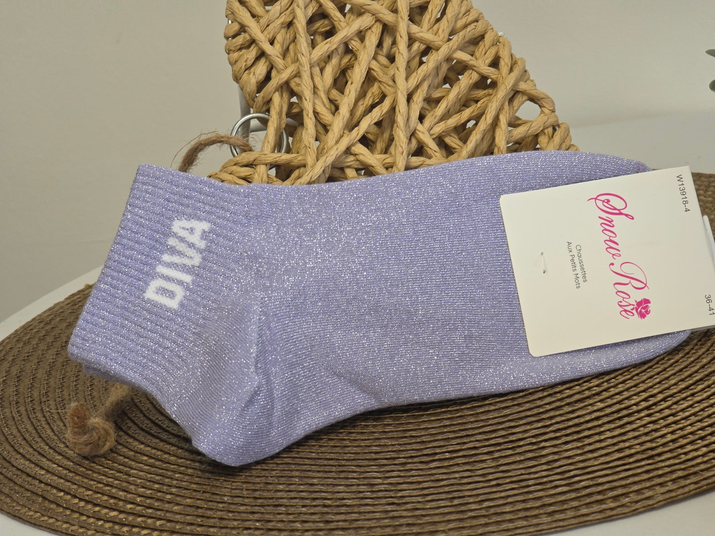 DIVA - Socquette à Paillette Violet