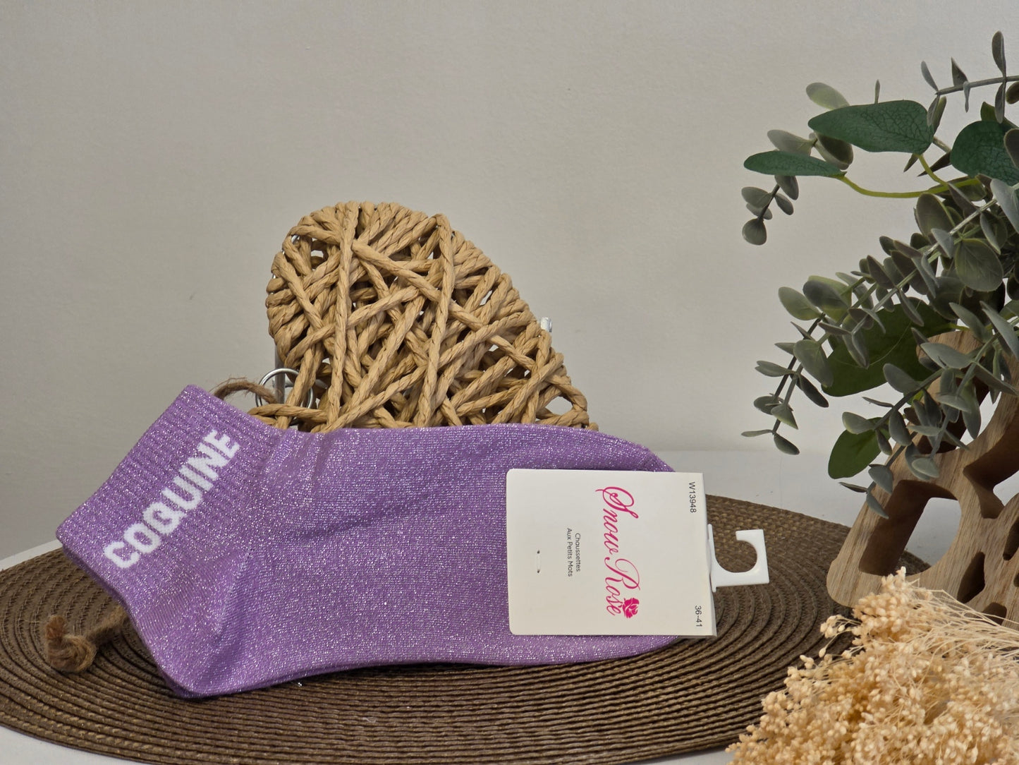 COQUINE - Socquette à Paillette Violet