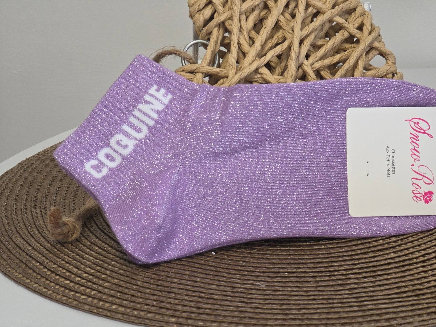 COQUINE - Socquette à Paillette Violet