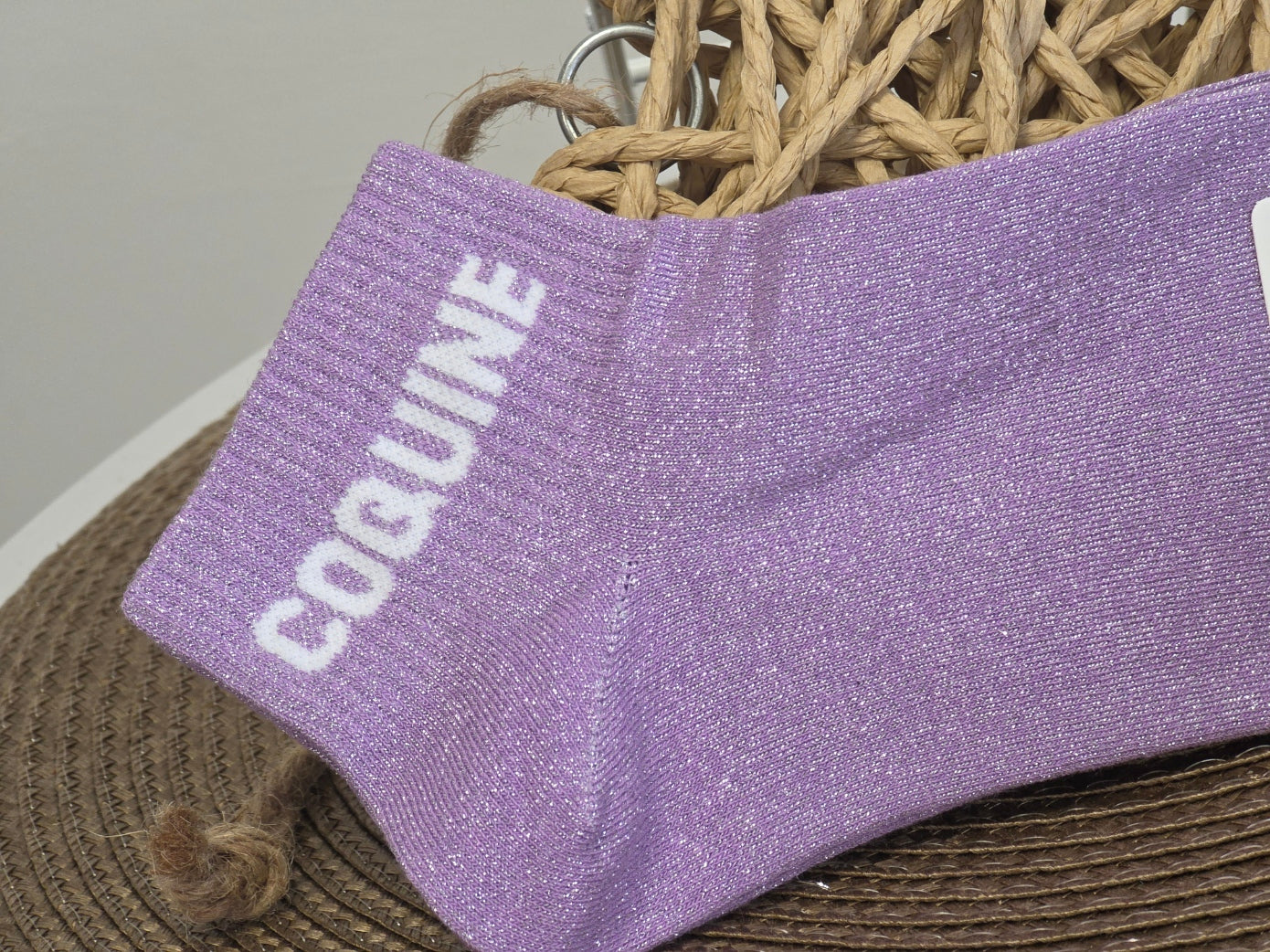 COQUINE - Socquette à Paillette Violet