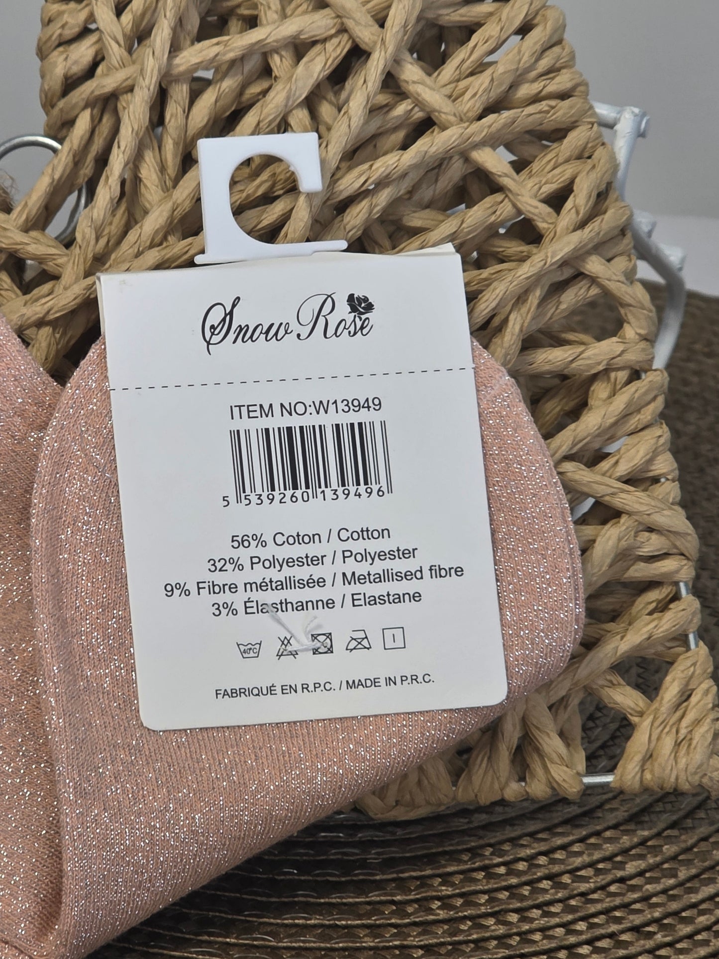 JOLIE - Socquette à Paillette Pêche