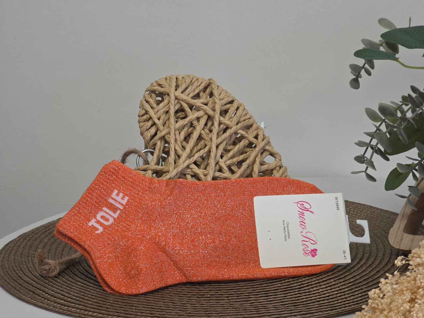 JOLIE - Socquette à Paillette Orange