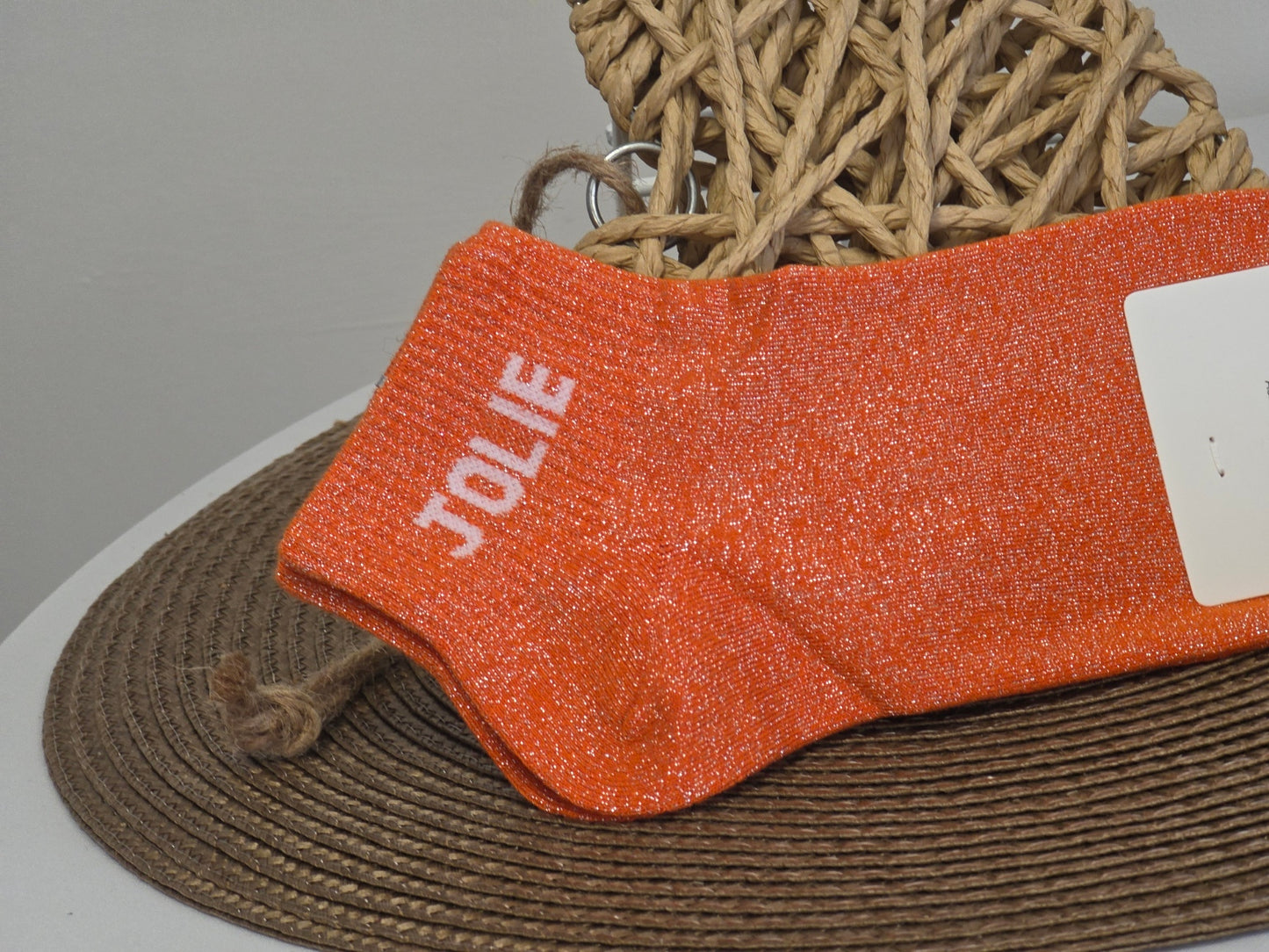 JOLIE - Socquette à Paillette Orange