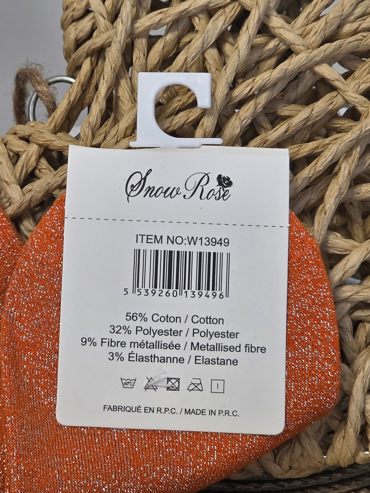 JOLIE - Socquette à Paillette Orange