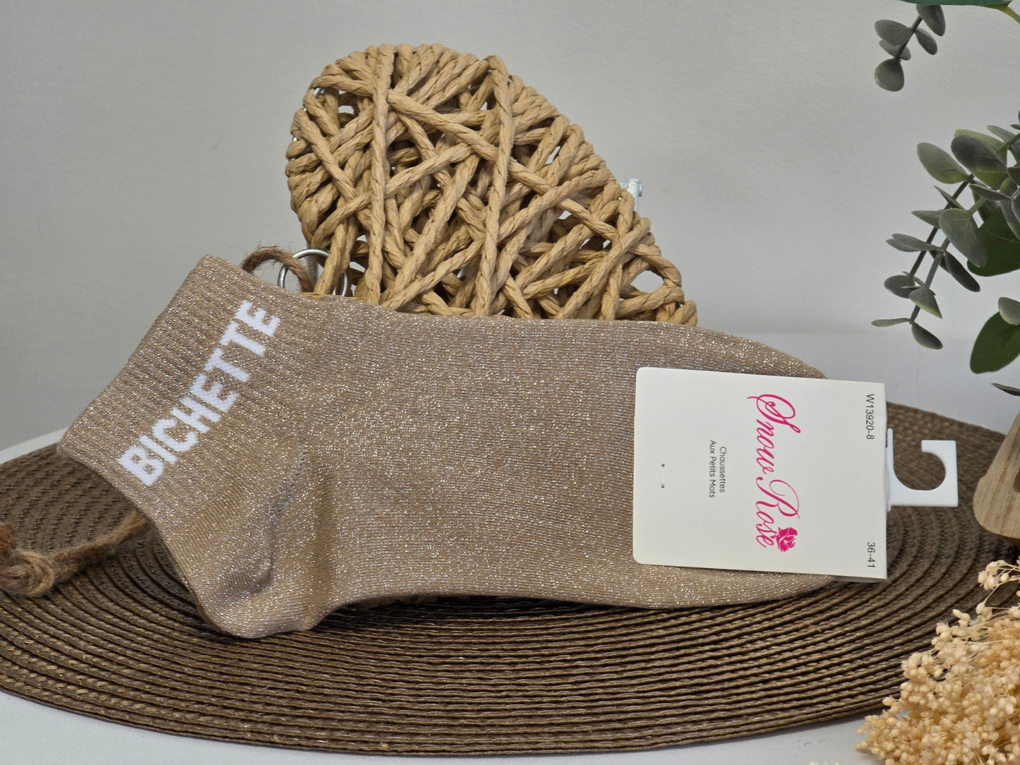 BICHETTE - Socquette à Paillette Taupe