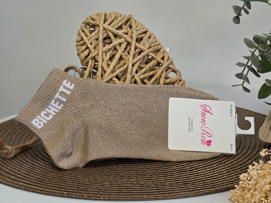 BICHETTE - Socquette à Paillette Taupe