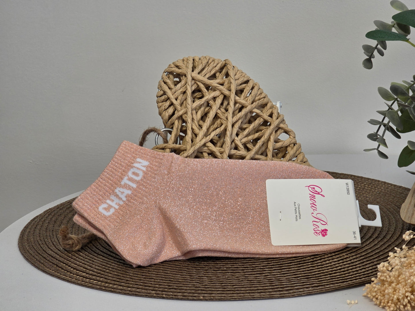 CHATON - Socquette à Paillette Pêche