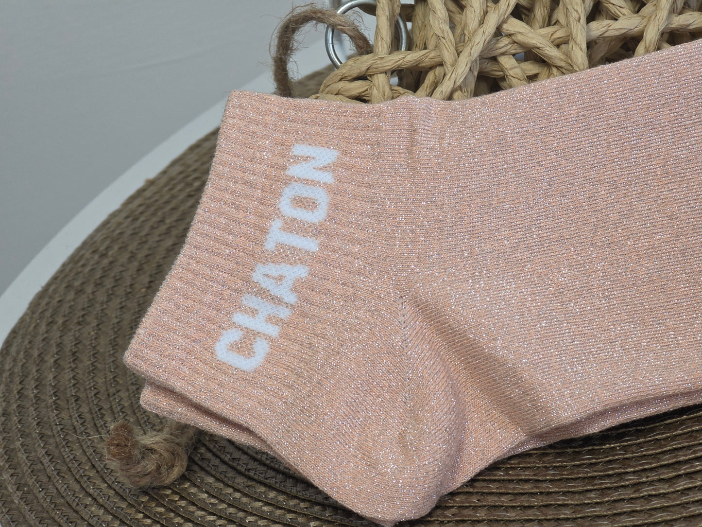 CHATON - Socquette à Paillette Pêche