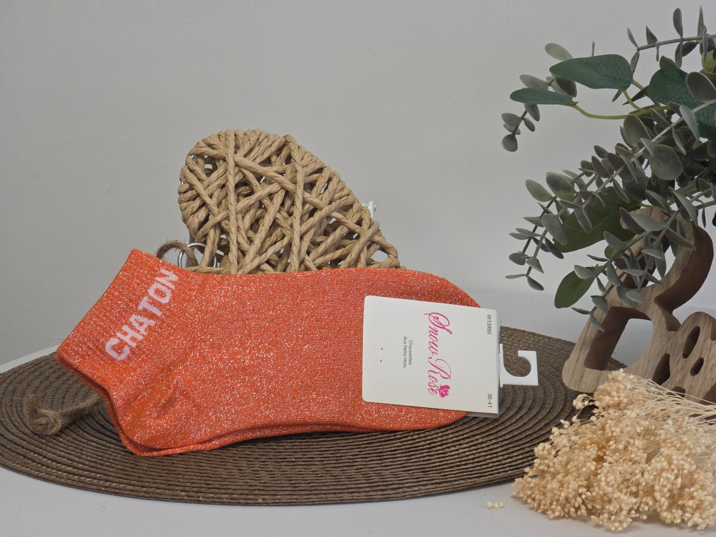 CHATON - Socquette à Paillette Orange