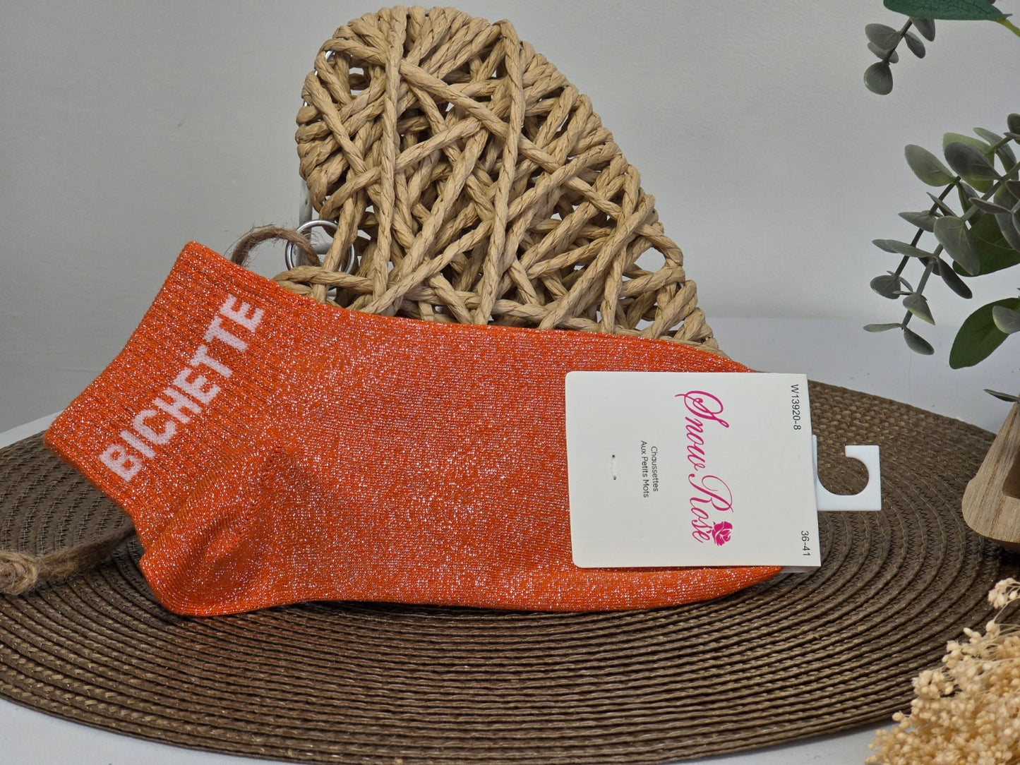 BICHETTE - Socquette à Paillette Orange