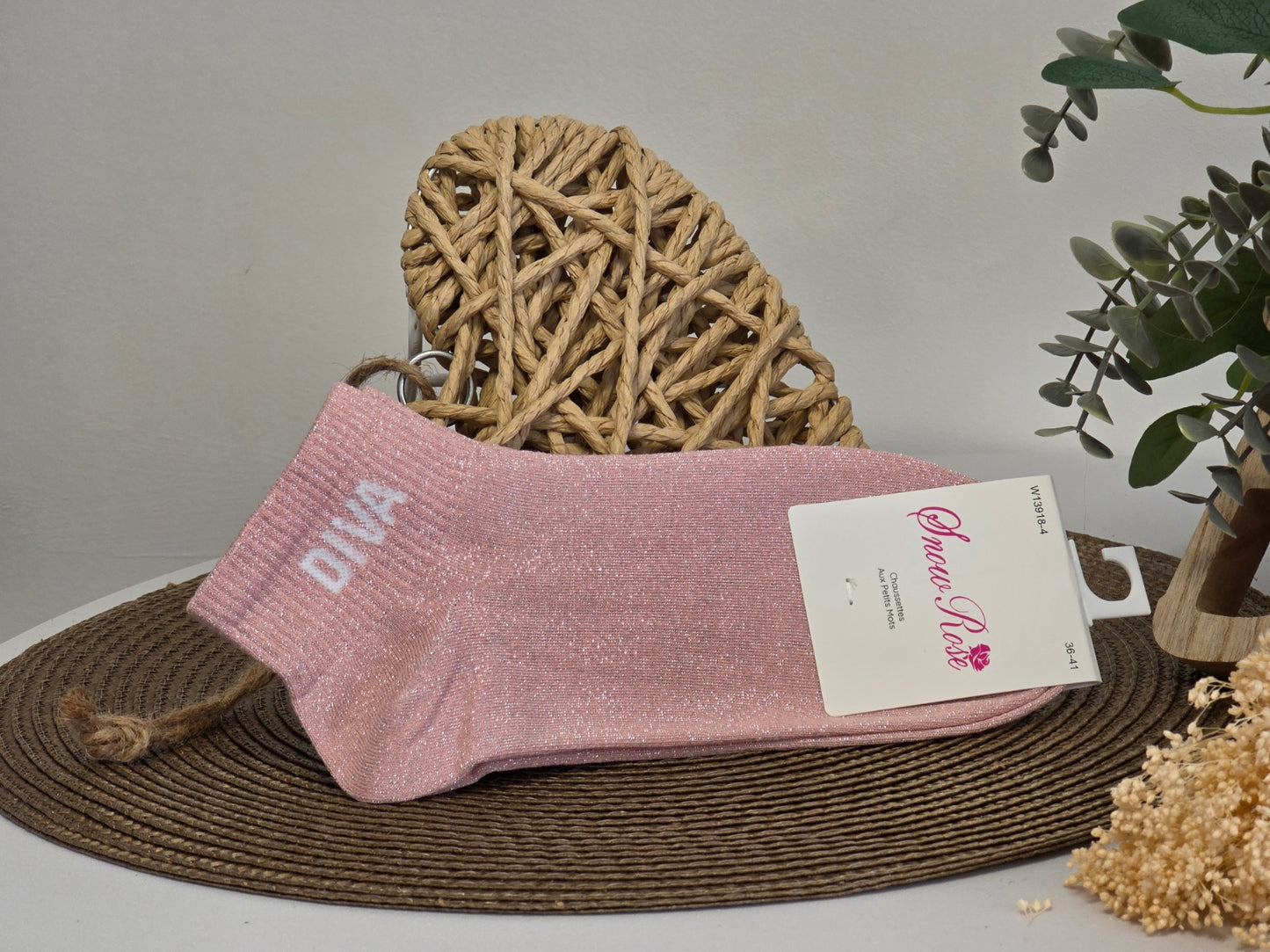 DIVA - Socquette à Paillette Rose Clair