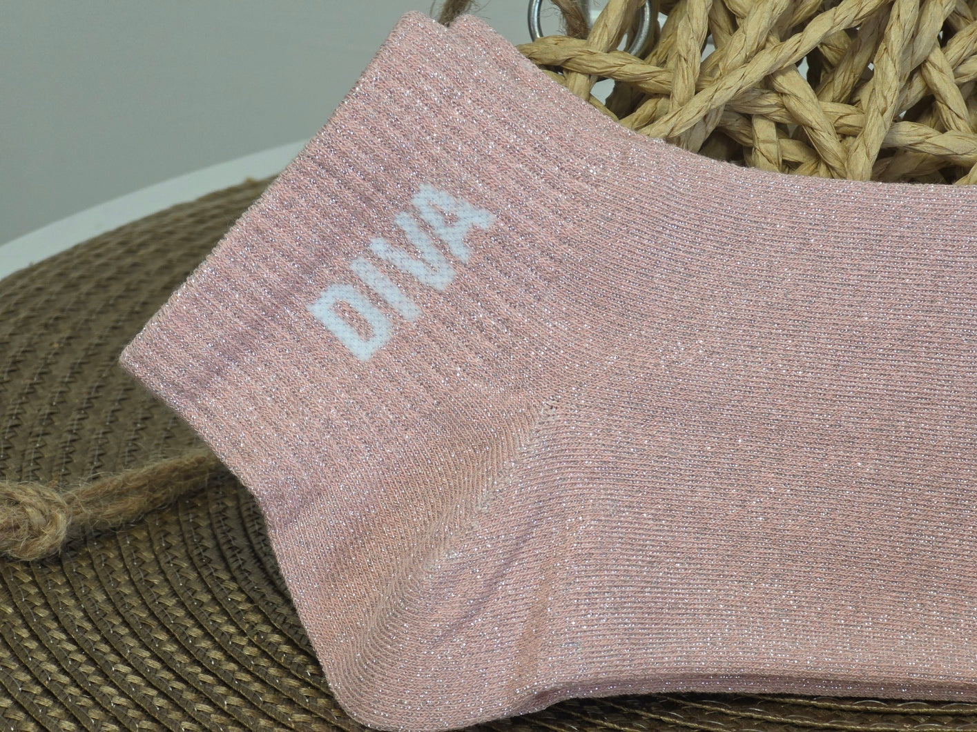 DIVA - Socquette à Paillette Rose Clair