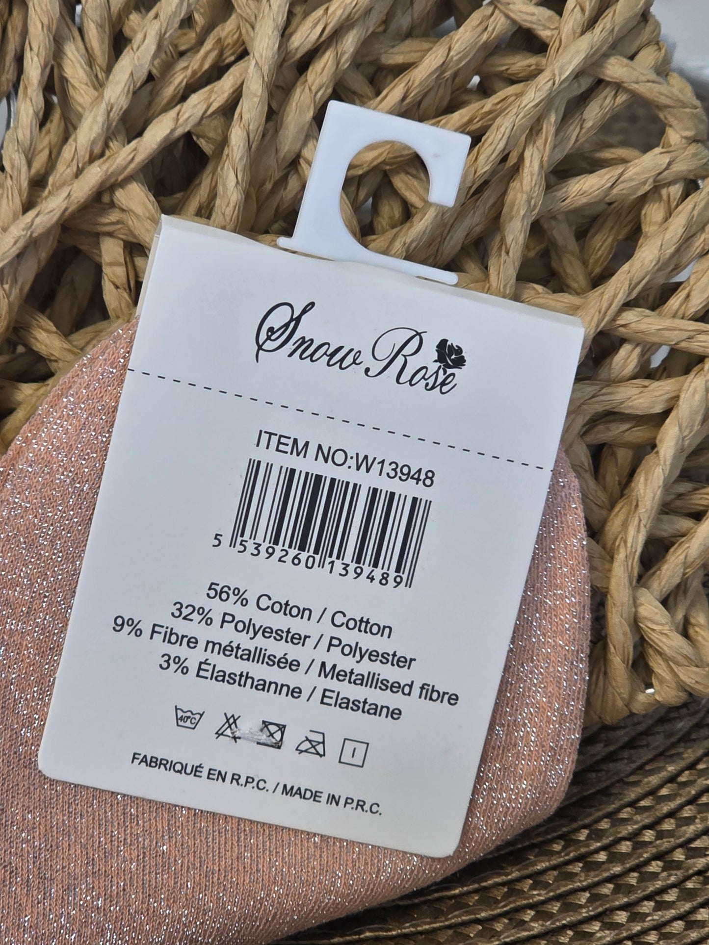 COQUINE - Socquette à Paillette Pêche