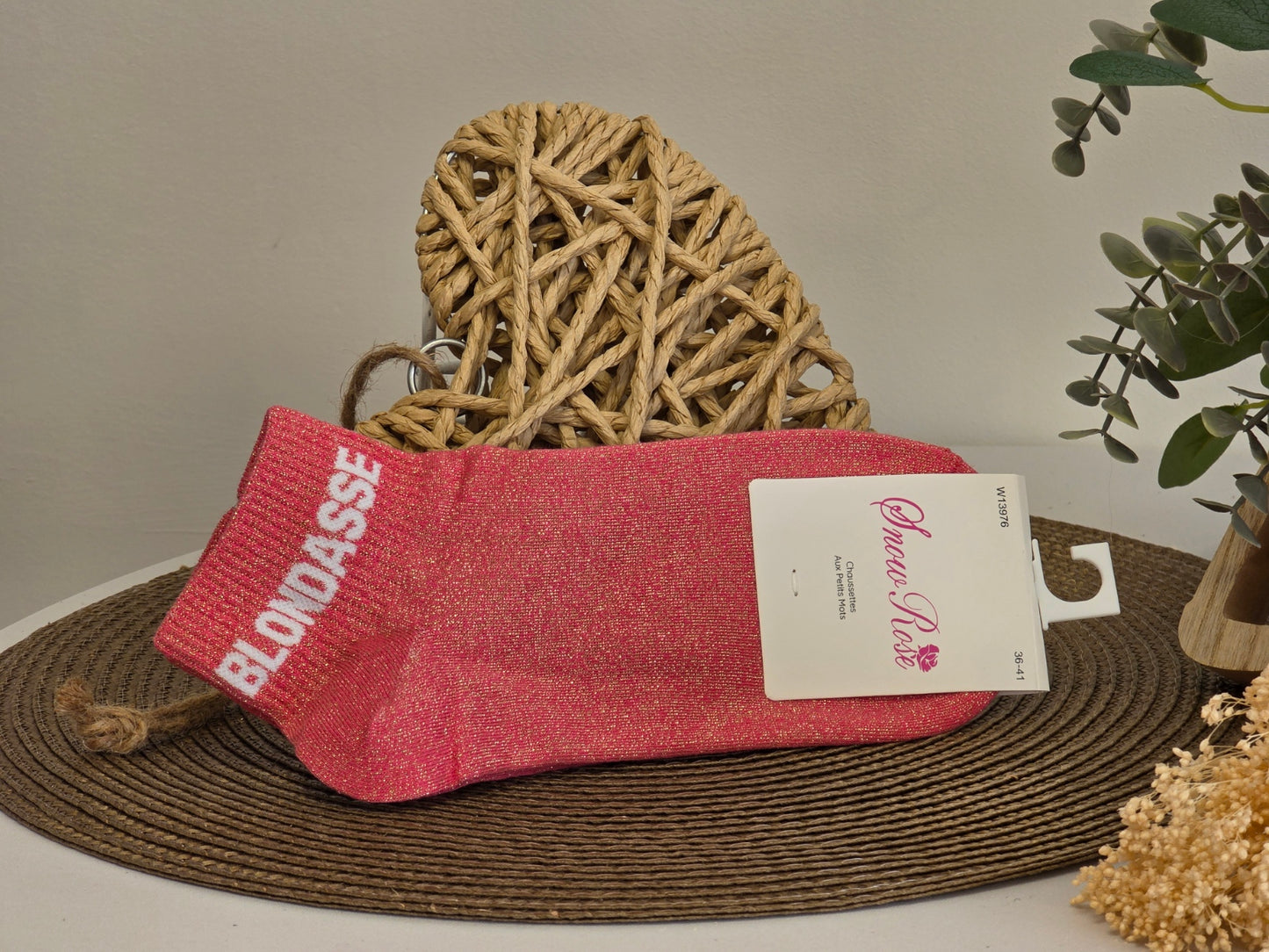 BLONDASSE - Socquette à Paillette Rose