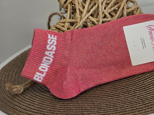 BLONDASSE - Socquette à Paillette Rose