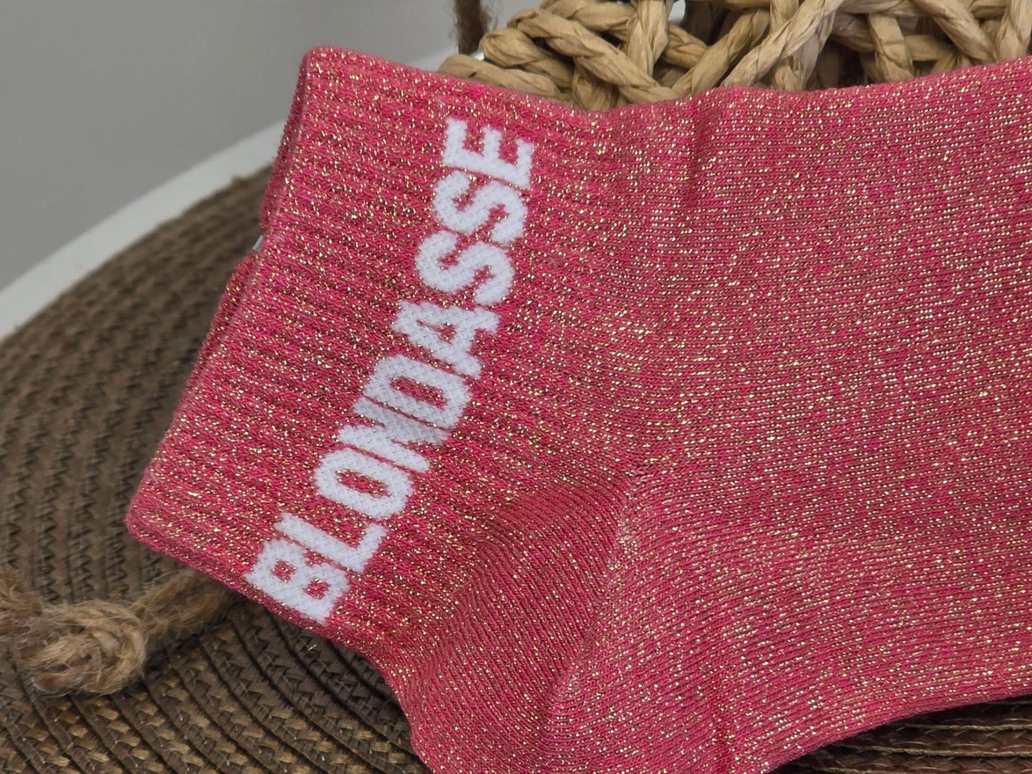 BLONDASSE - Socquette à Paillette Rose