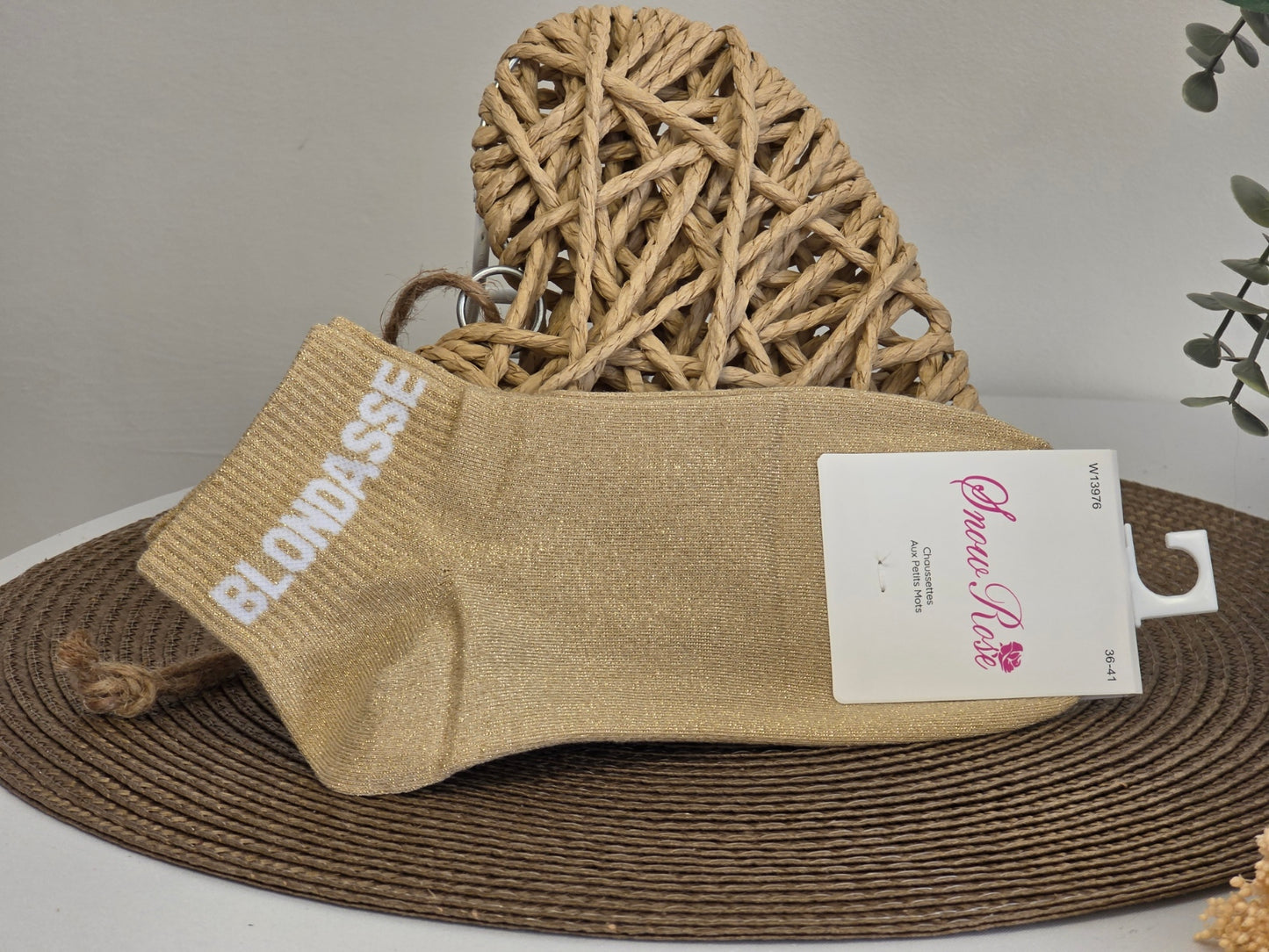 BLONDASSE - Socquette à Paillette Taupe