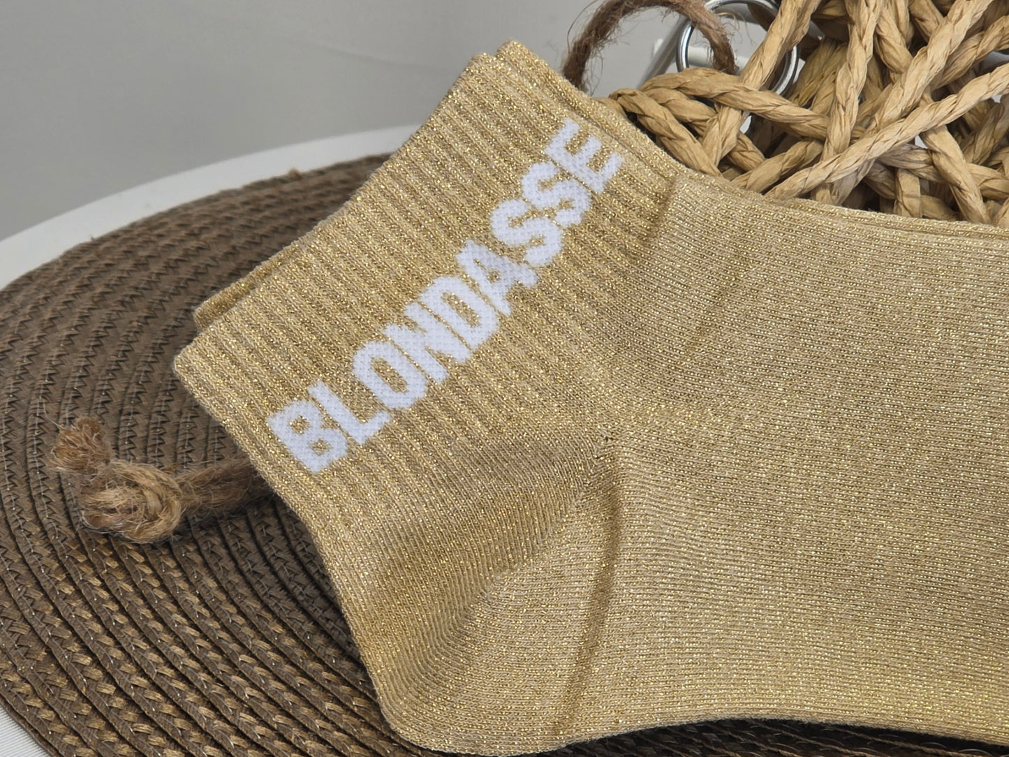 BLONDASSE - Socquette à Paillette Taupe