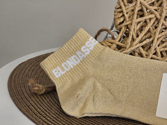 BLONDASSE - Socquette à Paillette Beige N°2