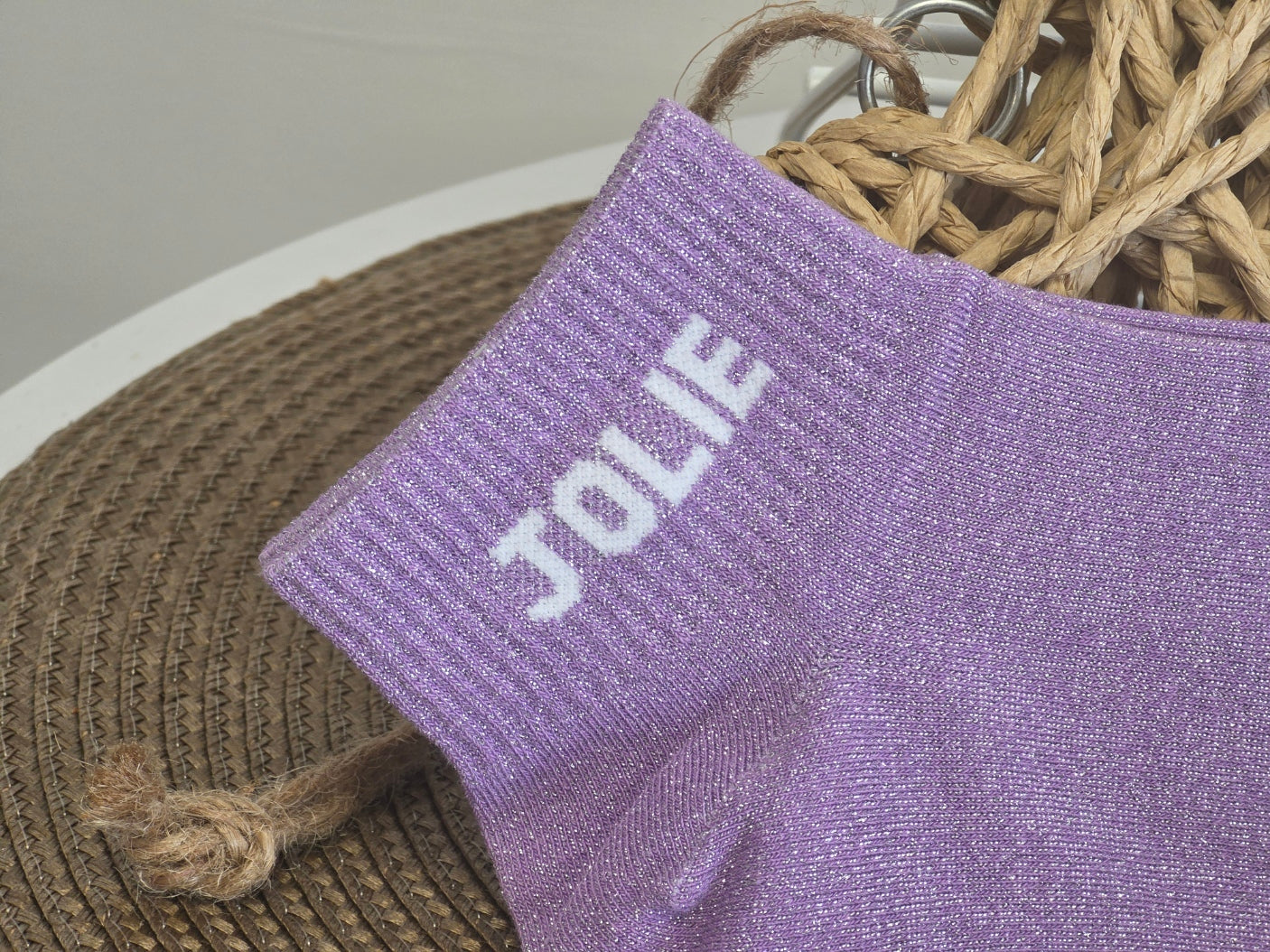 JOLIE - Socquette à Paillette Violet