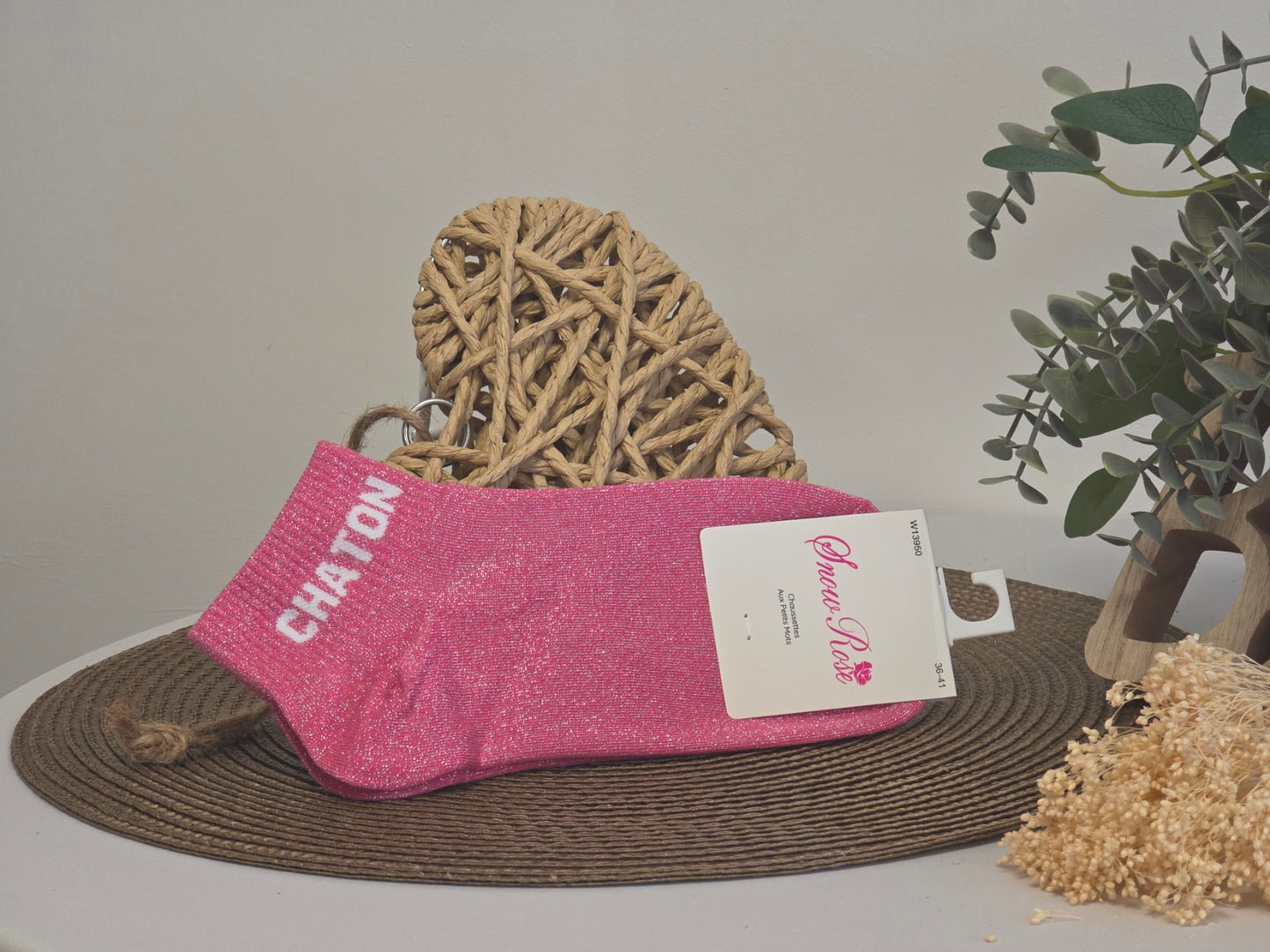 CHATON - Socquette à Paillette Rose