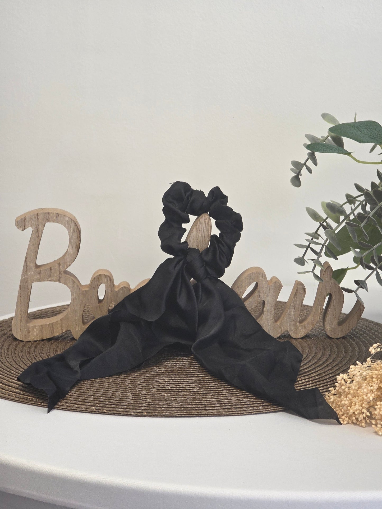 Le Chouchou Foulard Satiné Noir