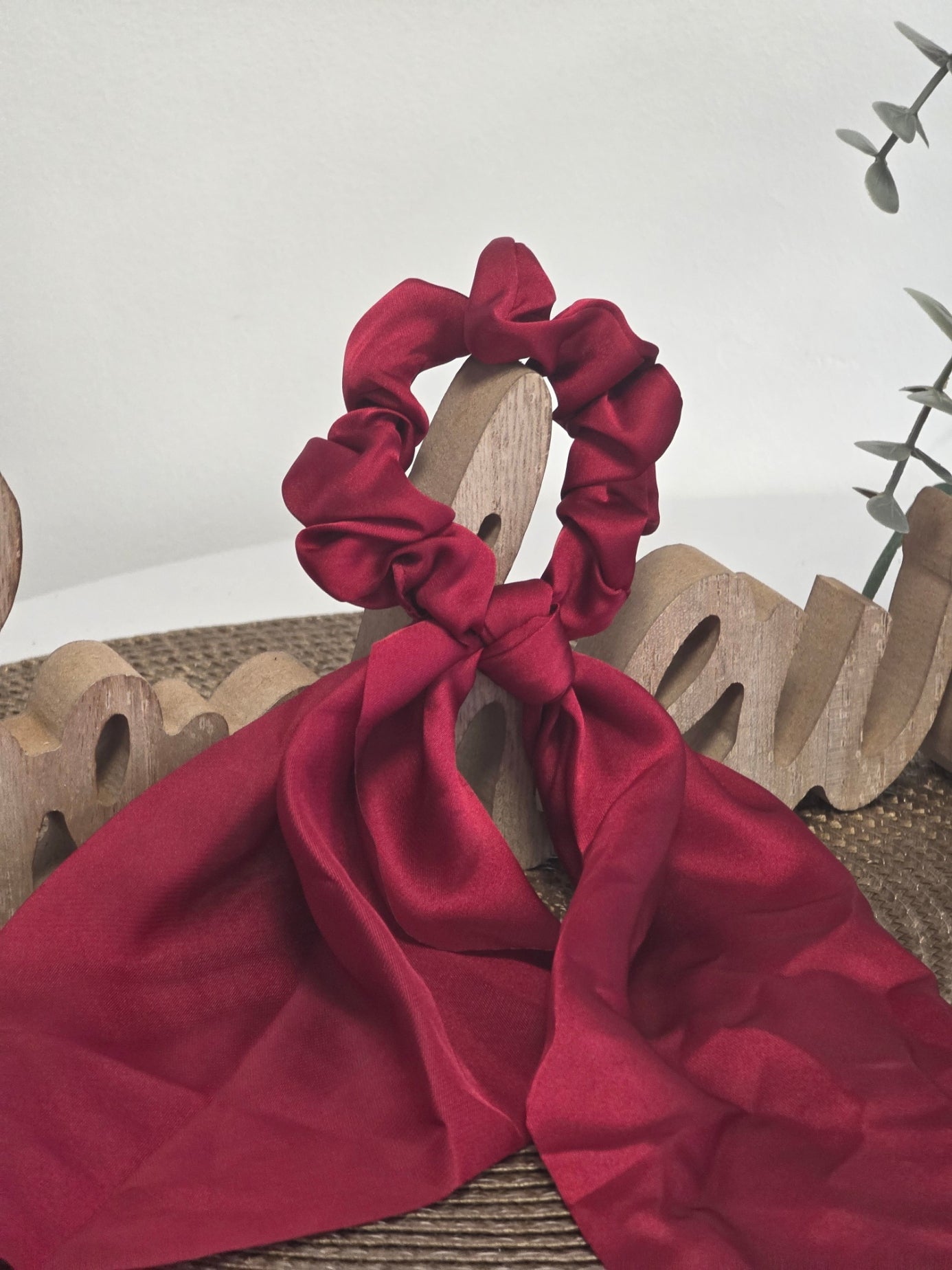 Le chouchou foulard satiné Bordeaux