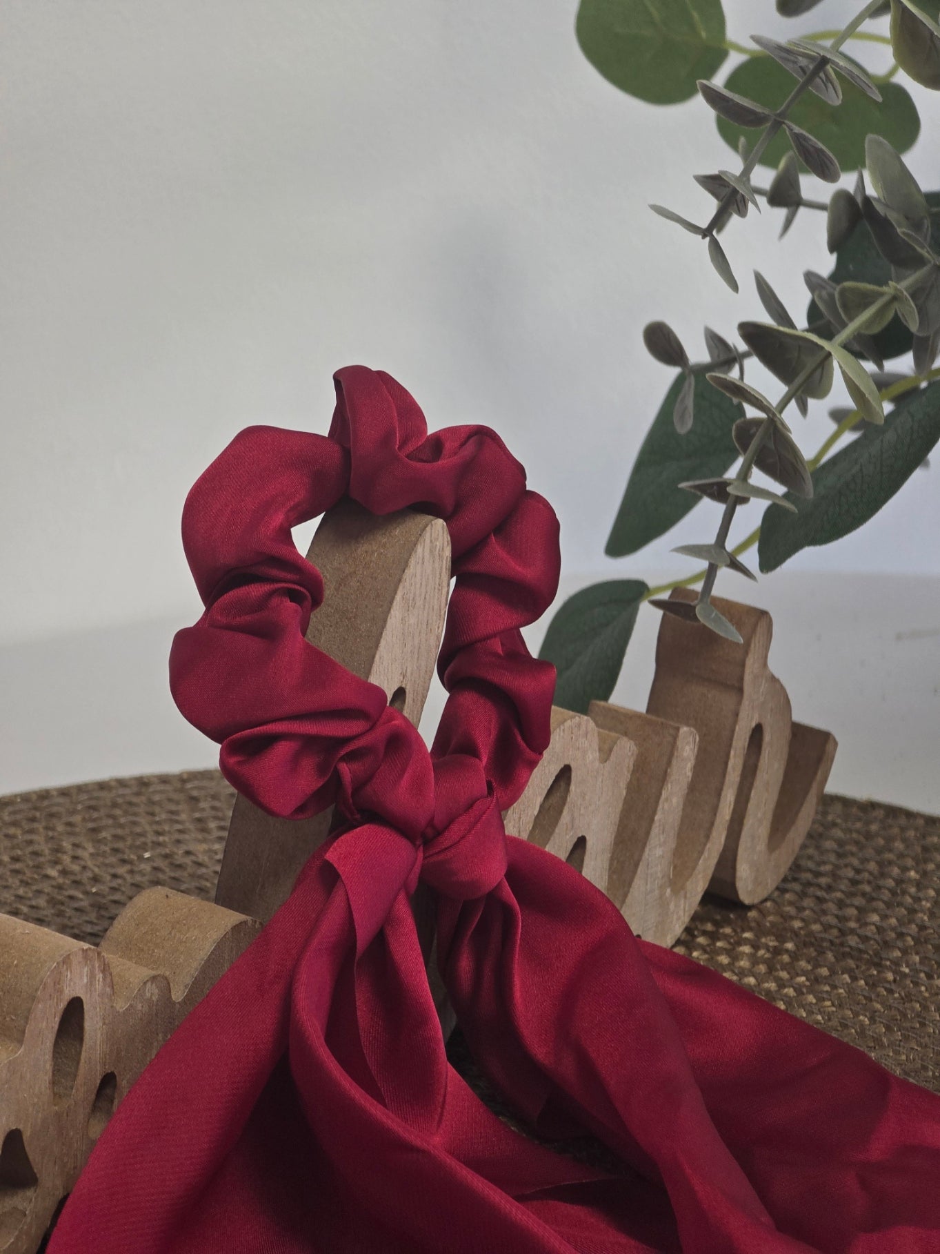 Le chouchou foulard satiné Bordeaux