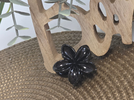 Petite Pince à Cheveux Fleur Noir