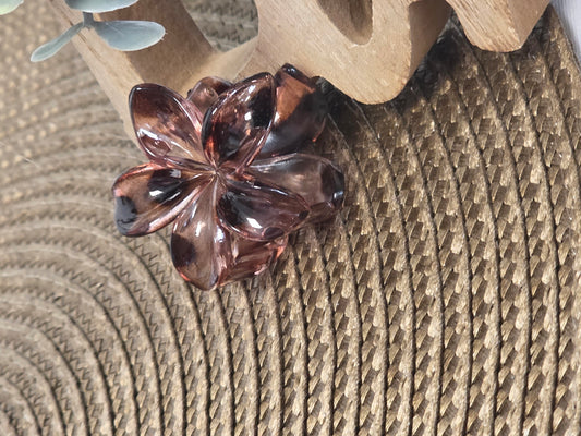 Petite Pince à Cheveux Fleur Marron Noir
