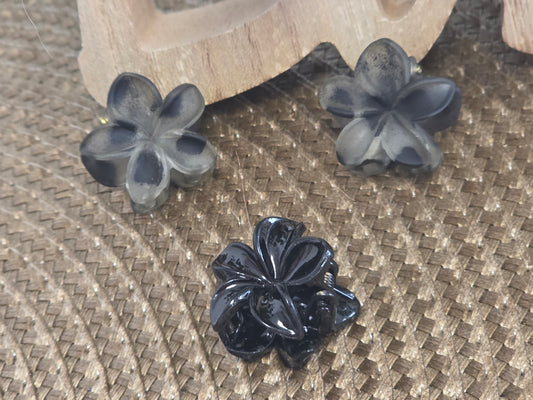 Petite Pince à Cheveux Fleur Gris Noir - Lot de 3