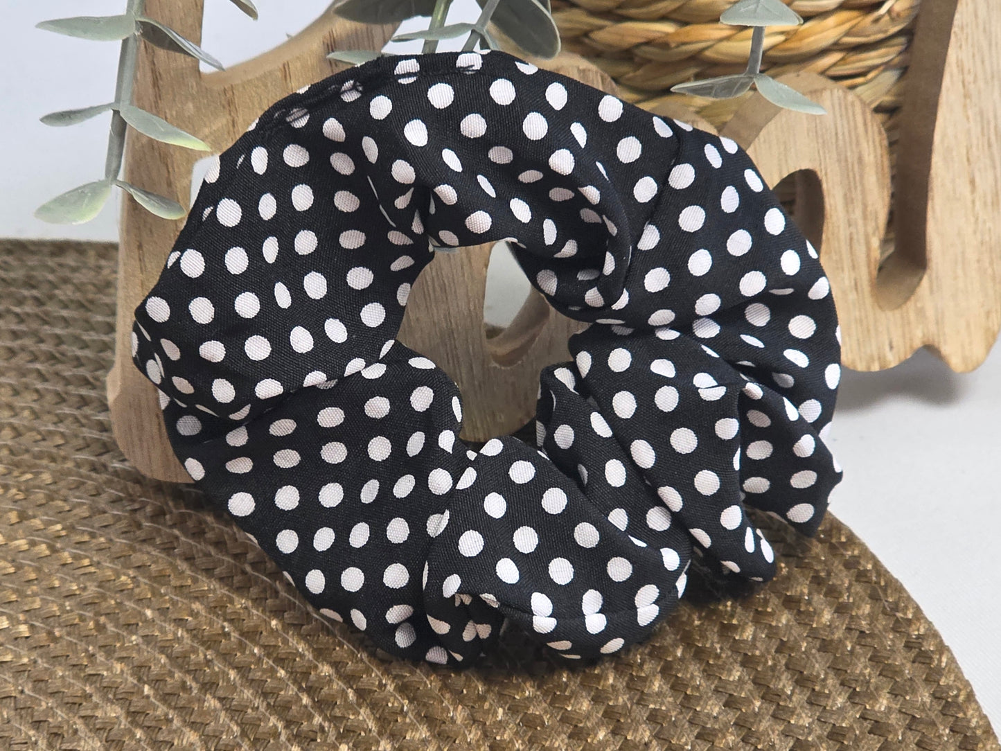 Chouchou Noir Pois Blanc