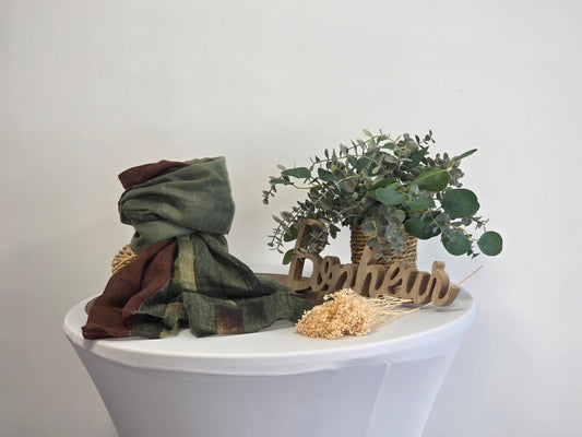 Foulard Femme Automne Hiver Vert Foncé Marron