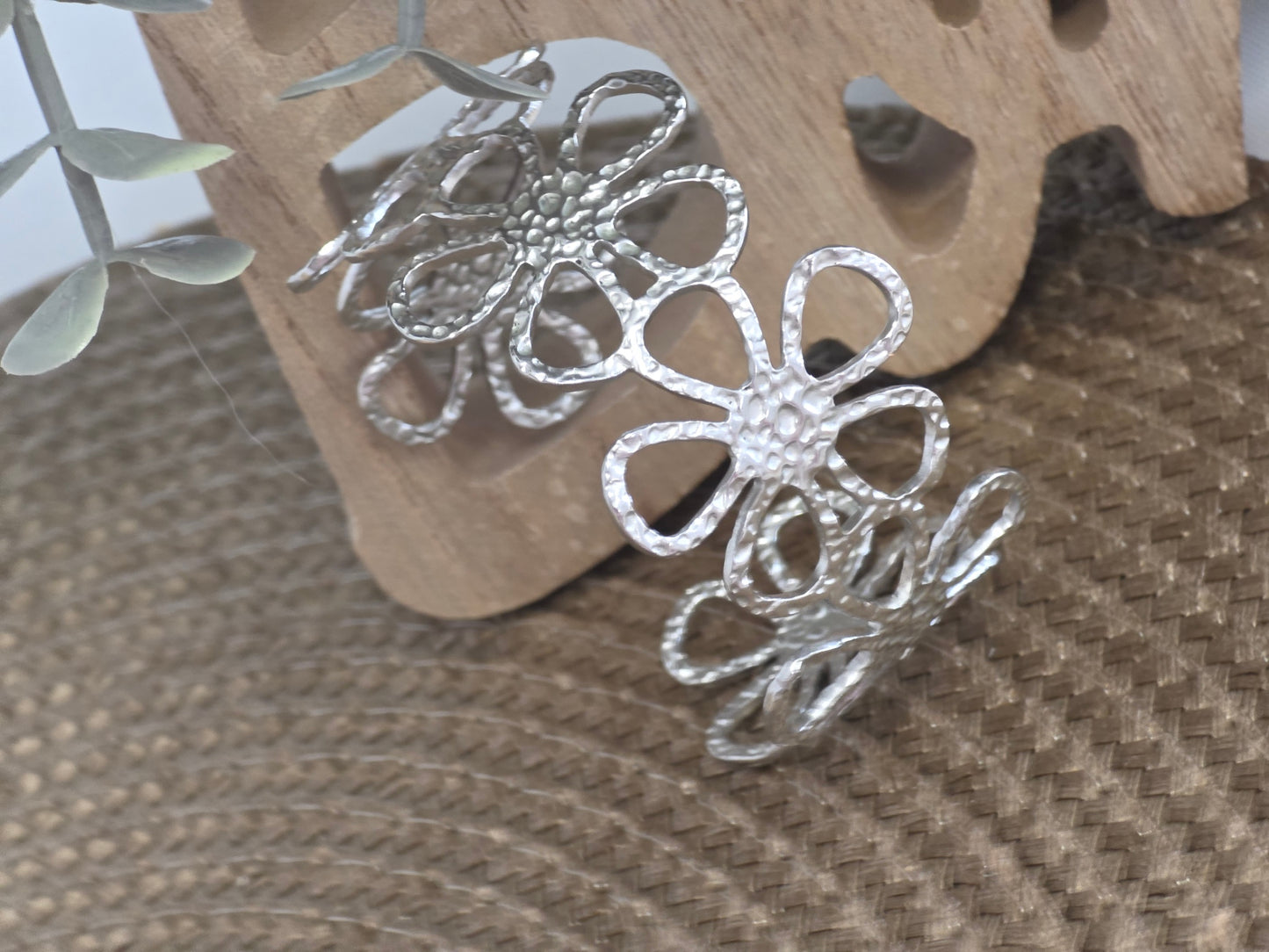 Bracelet Jonc Pâquerette Argenté